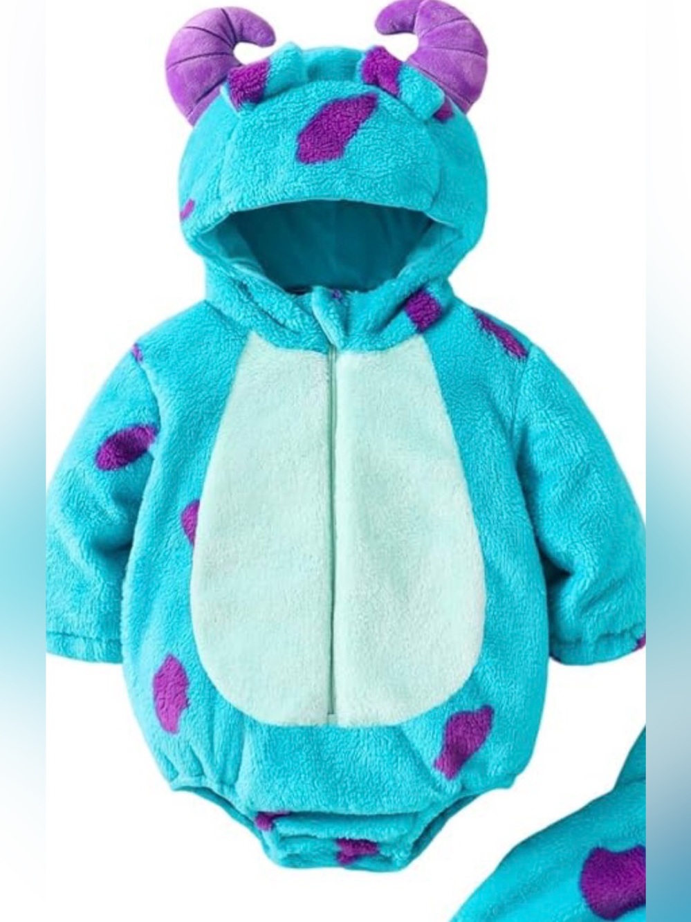 Disneys Monsters Inc Sully Hooded Baby 6-9 Month Costume Vintage Romper